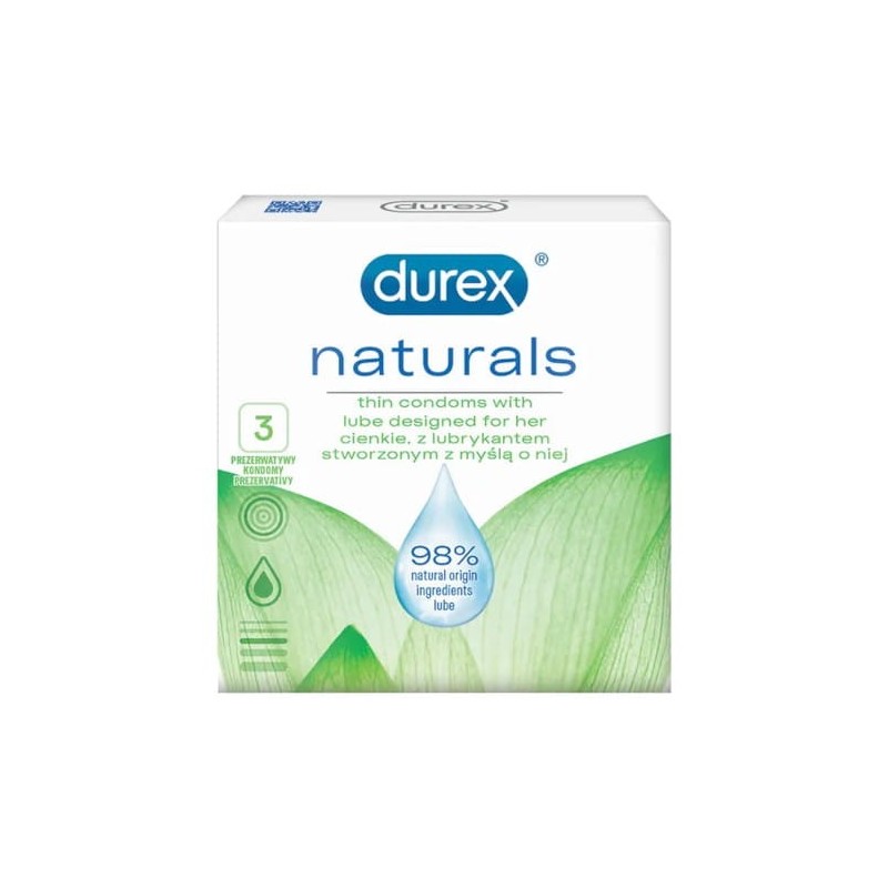 Durex Naturals 3 szt. - prezerwatywy