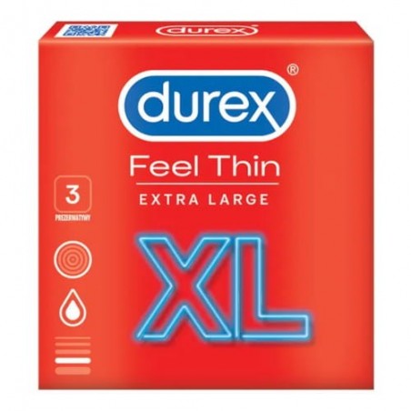 Durex Feel Thin XL 3 szt. - prezerwatywy