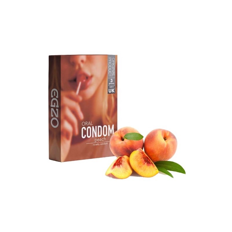EGZO Oral Peach 3 szt. - prezerwatywy brzoskwiniowe