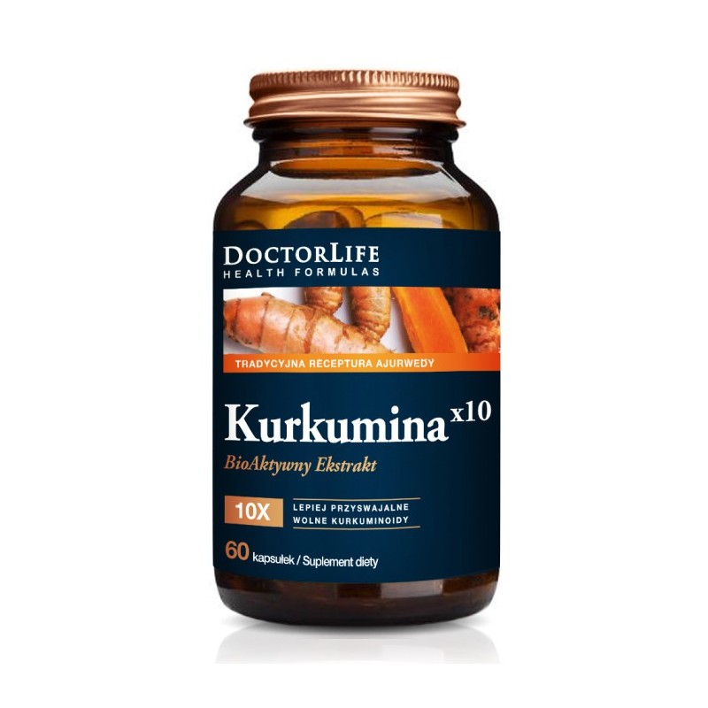 Doctor Life Kurkumina x10 500mg BioAktywny ekstrakt - 60 kapsułek