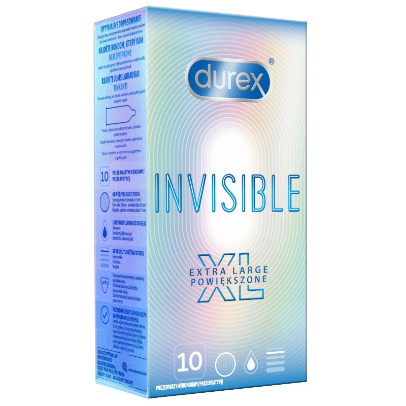 Durex Invisible XL 10 szt. - prezerwatywy