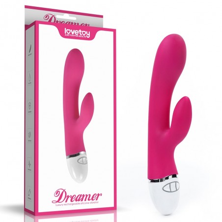 LoveToy Dreamer – luksusowy wibrator króliczek na USB (różowy)