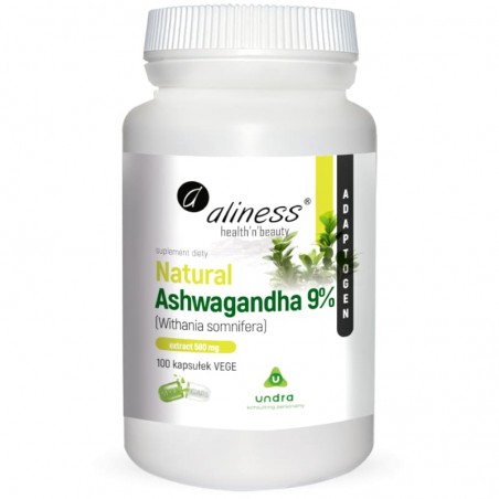 Aliness Natural Ashwagandha 9% - 100 kapsułek