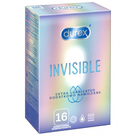 Durex Invisible Dodatkowo Nawilżane 16 szt. - prezerwatywy