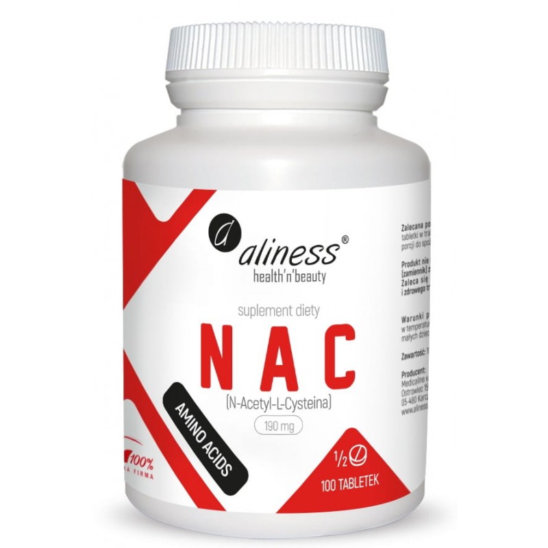 Aliness NAC, N-Acetyl-L-Cysteine - 100 kapsułek