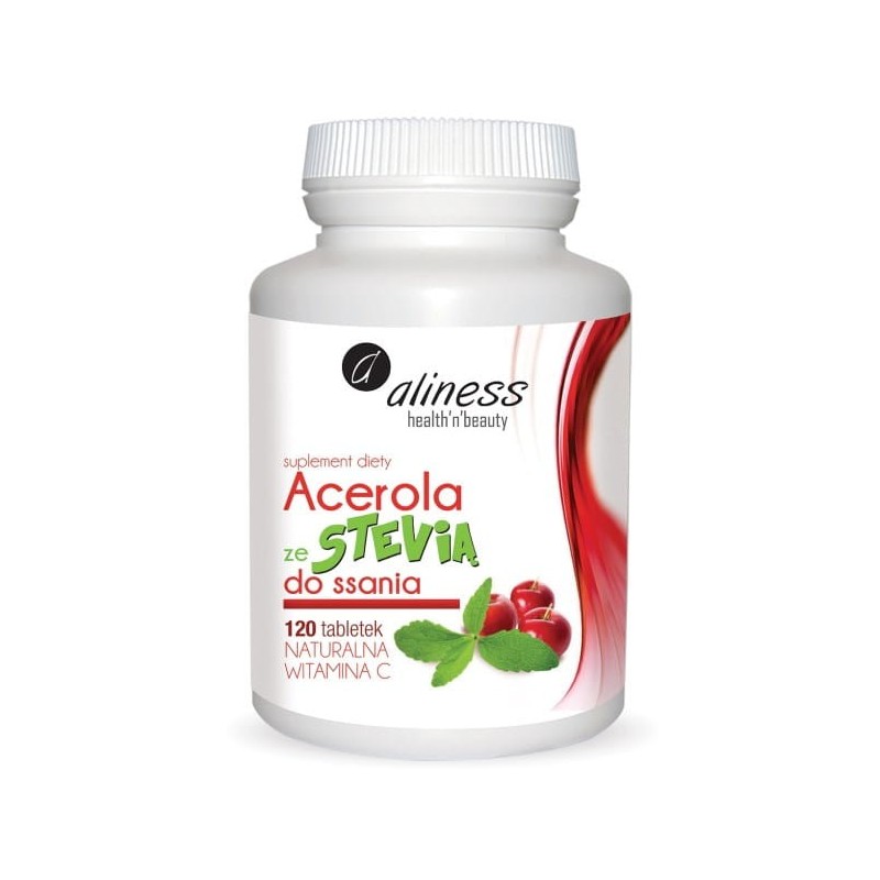 Aliness Acerola ze Stevią do ssania - 120 tabletek