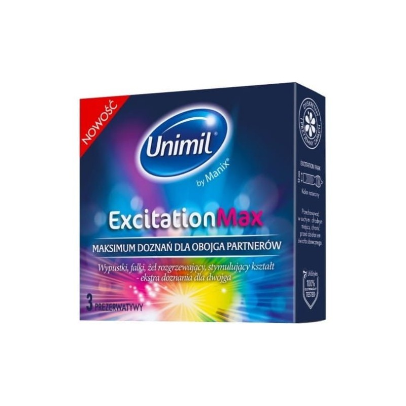 Unimil Excitation Max 3 szt. - prezerwatywy stymulujące