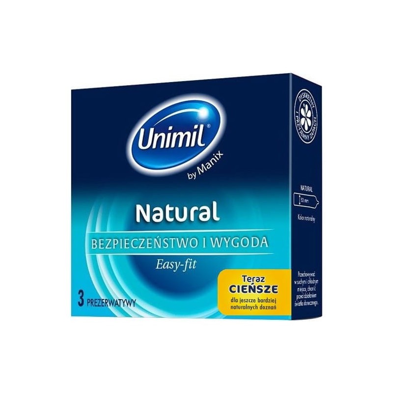 Unimil Natural+ 3 szt. - prezerwatywy
